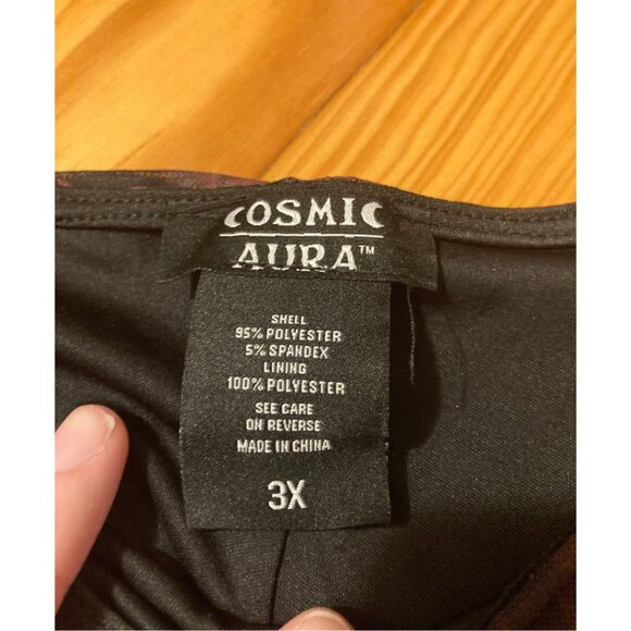 Cosmic Aura Crimson and Black Rose Pattern Mesh Dress - Picture 4 of 4